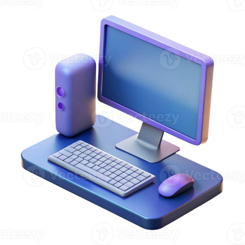 exquisite calm bohemian Desktop computer with monitor, keyboard, and mouse with Transparent Background ultra HD png