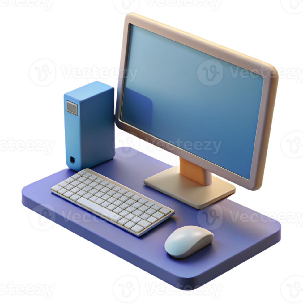impressionante gótico Área de Trabalho computador com monitor, teclado, e rato com transparente fundo genuíno png