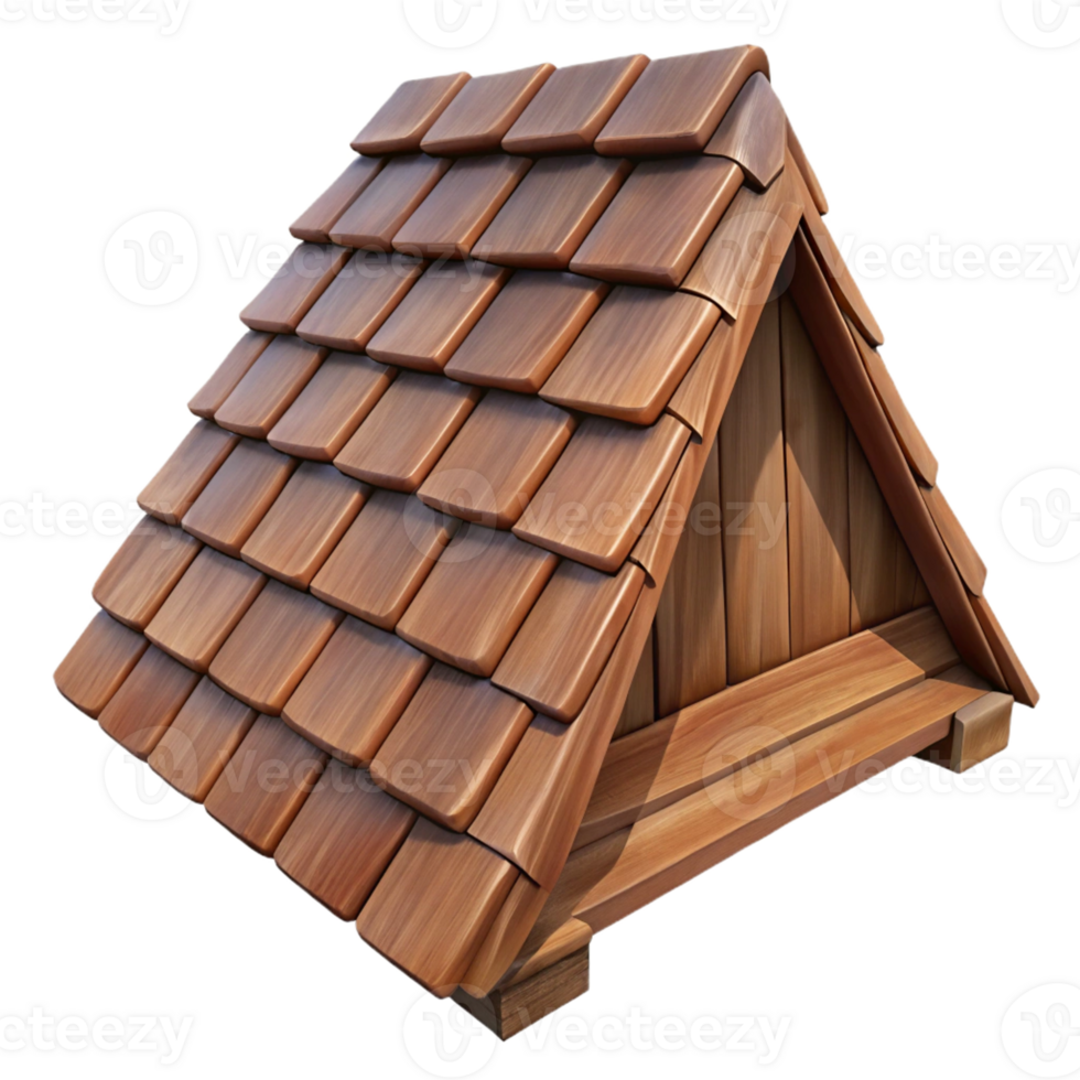glorious timeless Wooden roof shingle, weathered cedar with Transparent Background png