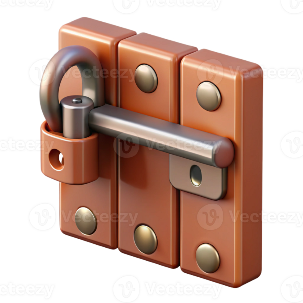 melancholic striking Barn door latch, sliding mechanism with Transparent Background detailed png