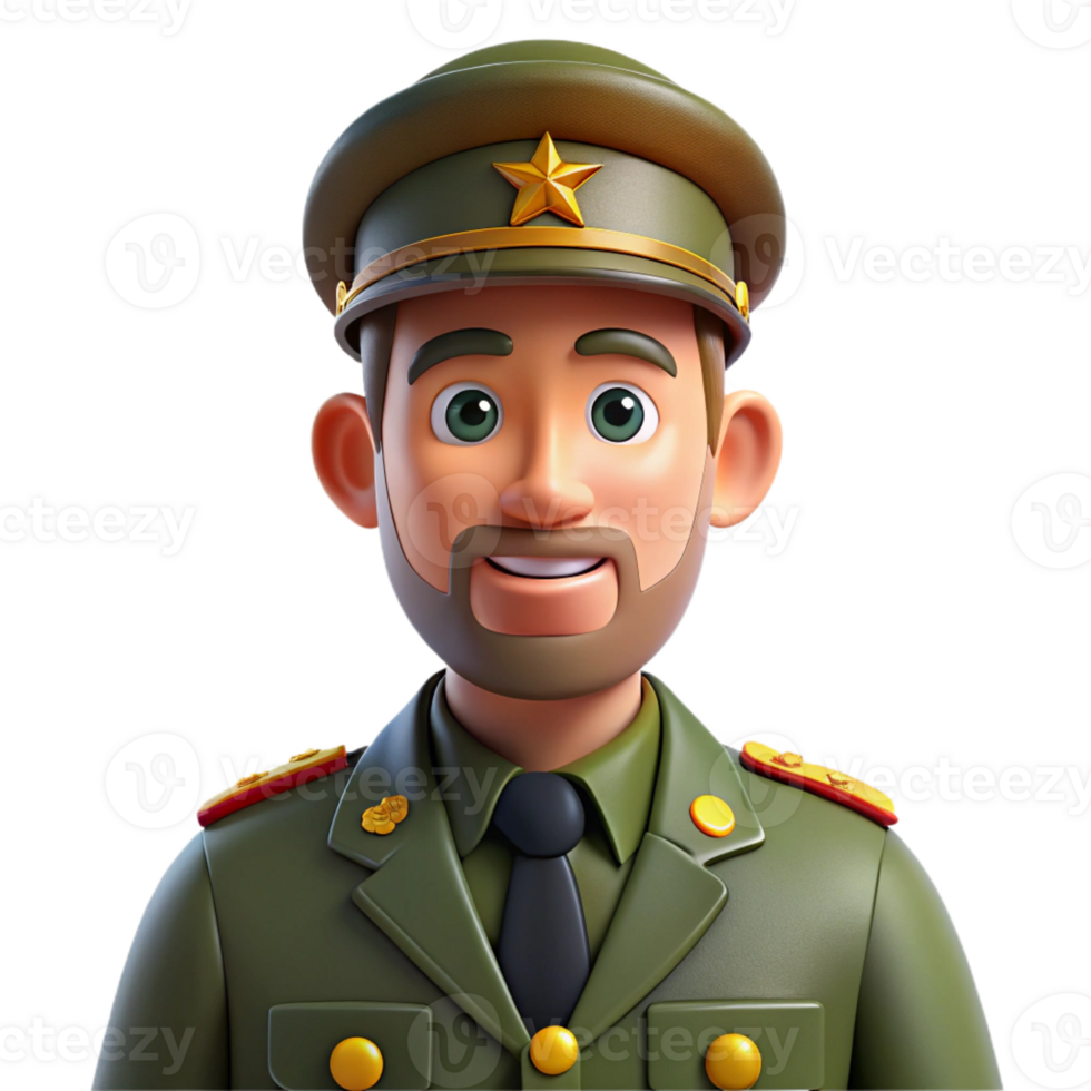 majestic nostalgic industrial Proud veteran, military uniform, with Transparent Background professional png