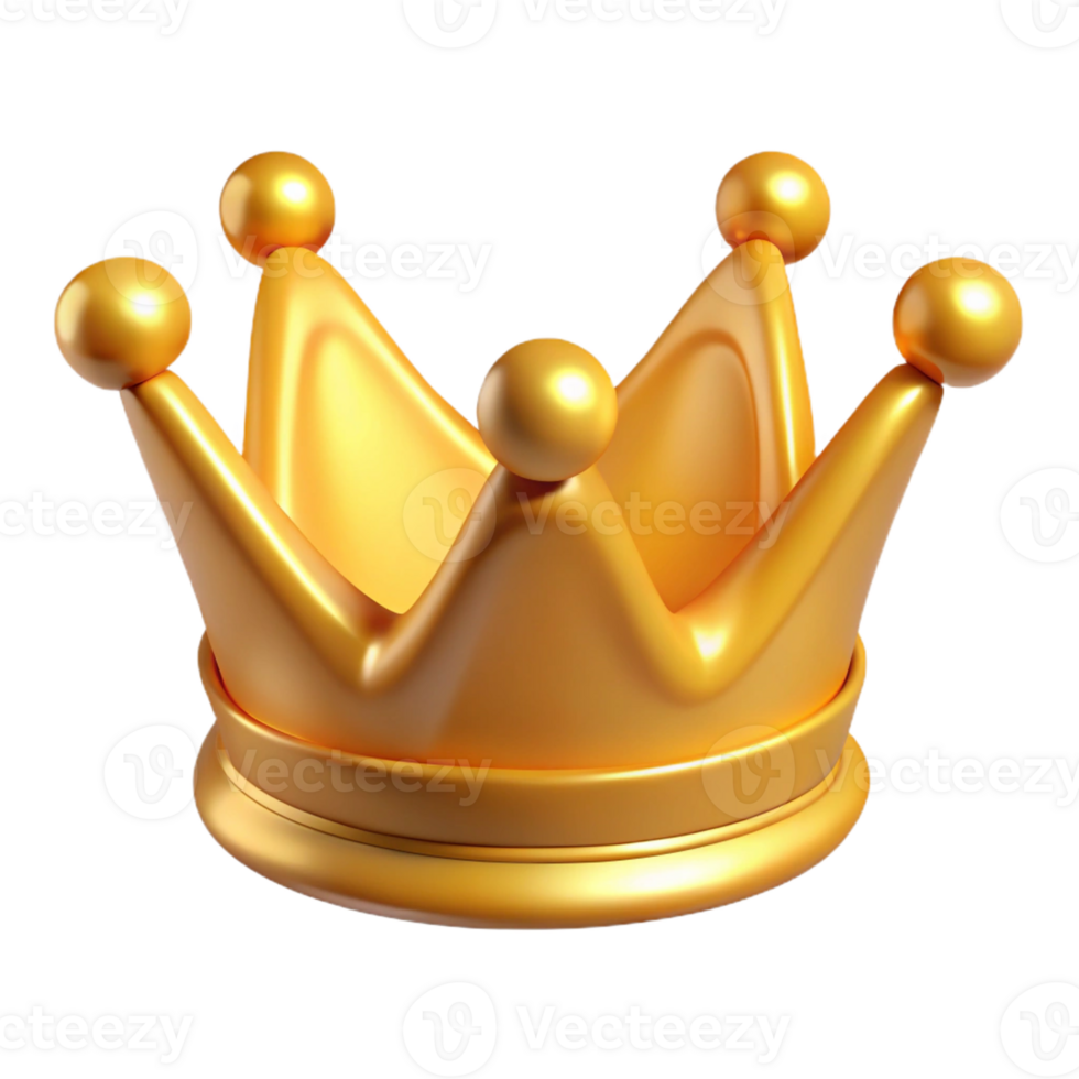 extraordinary signature A single, golden crown with Transparent Background png