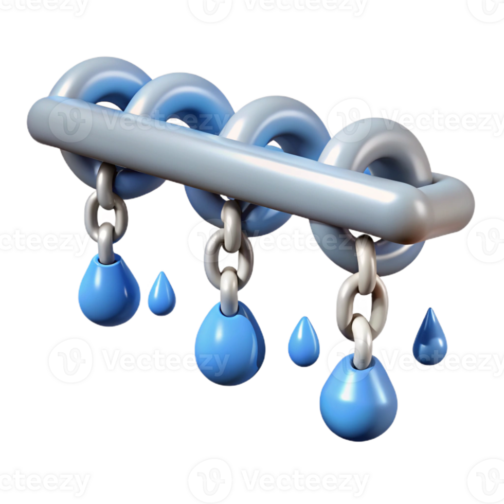 memorable classic Rain chain, decorative alternative to downspout with Transparent Background handcrafted png