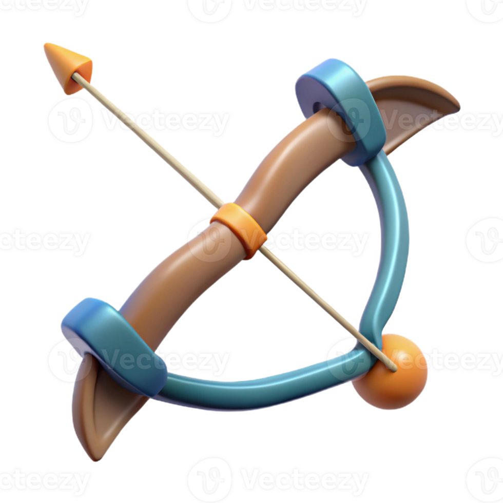 spectacular memorable Bow and Arrow of Artemis, hunting weapon with Transparent Background png