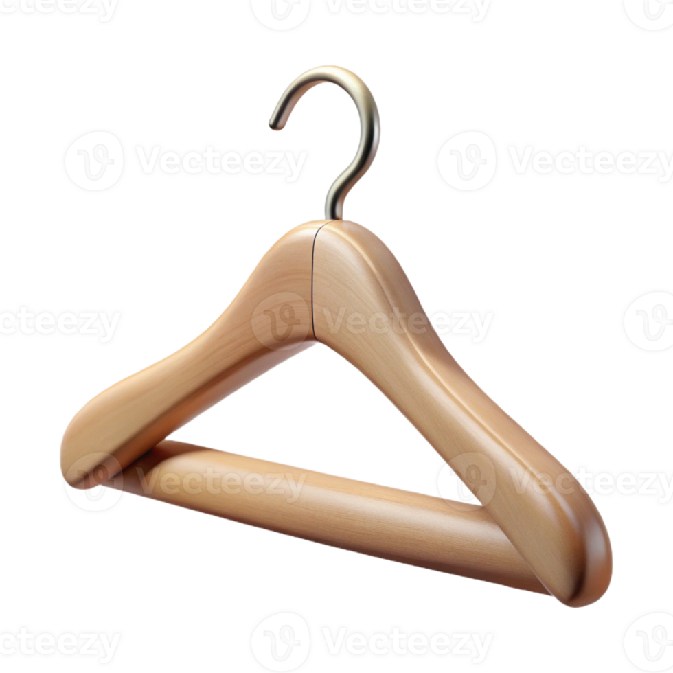 striking harmonious victorian Hyper-specific professional render of a single blank wooden clothes hanger Isolated cutout with Transparent Background high resolution png