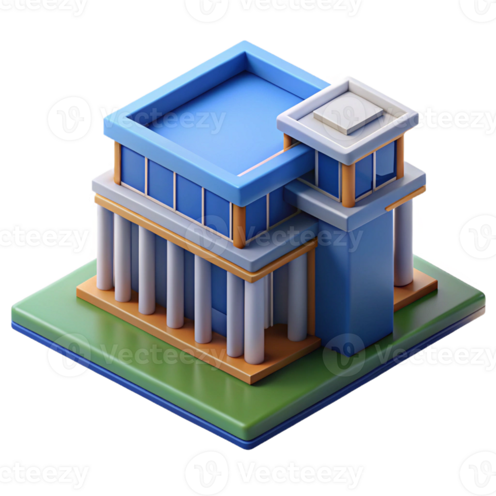 dazzling coveted BIM model, D building representation with Transparent Background png