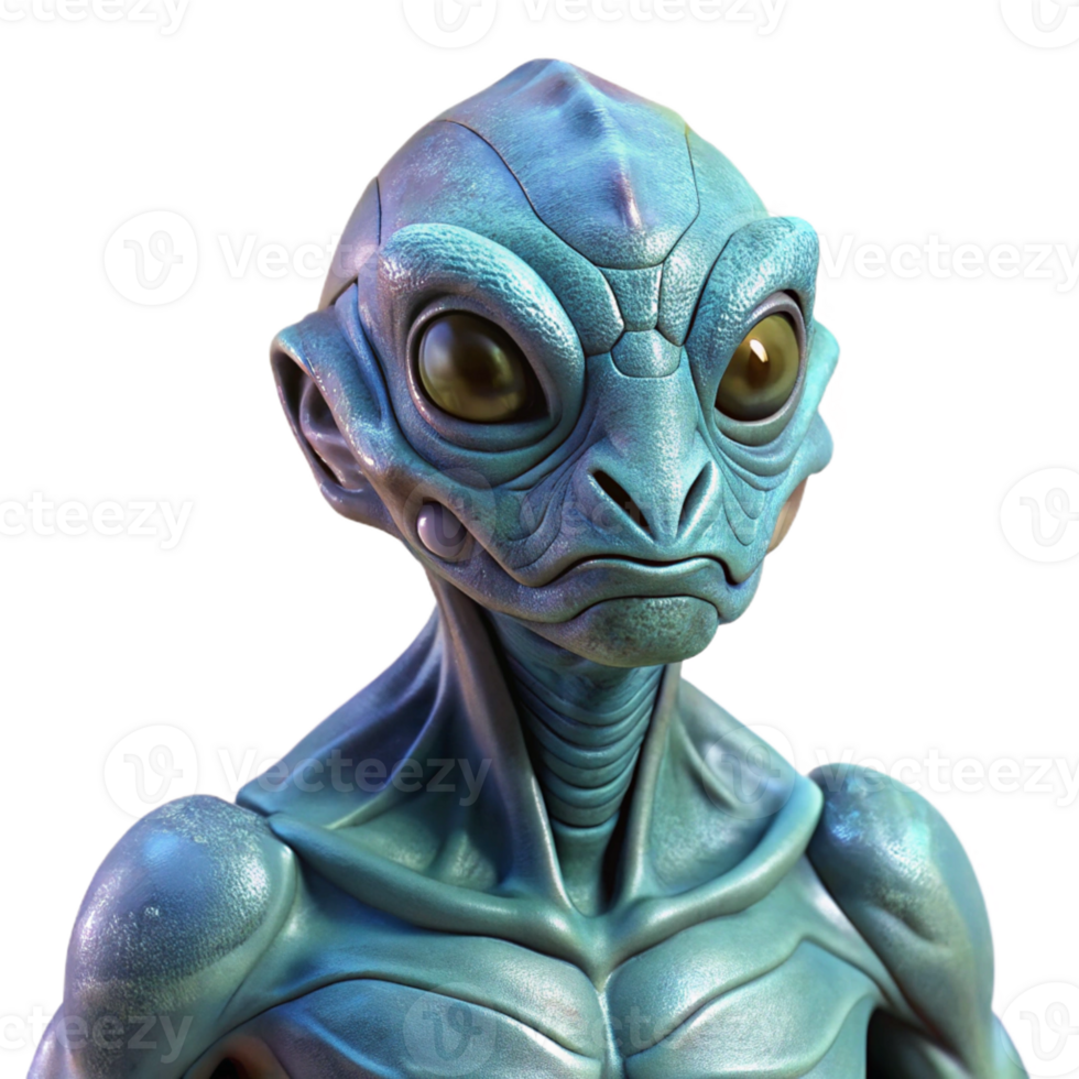immaculate nostalgic nordic Ultra-detailed, concept art style, isolated cutout of a futuristic, alien creature, reptilian with Transparent Background precision png