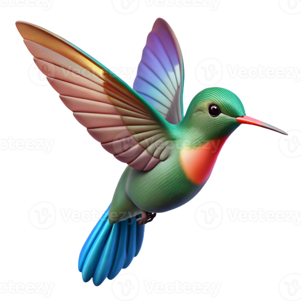 passionate breathtaking Hummingbird, mid-flight, wings blurred, with Transparent Background impeccable png