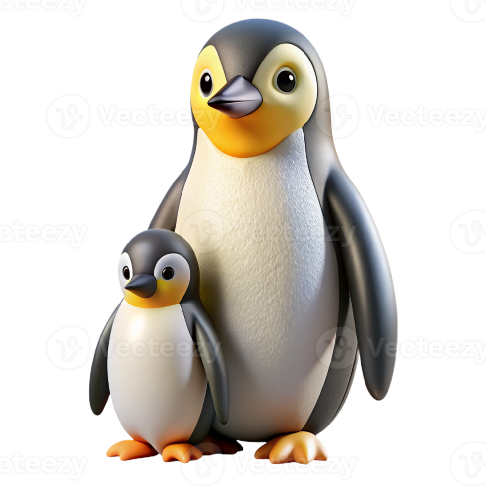 mesmerizing abstract Emperor penguin, chick, fluffy, with Transparent Background elite png