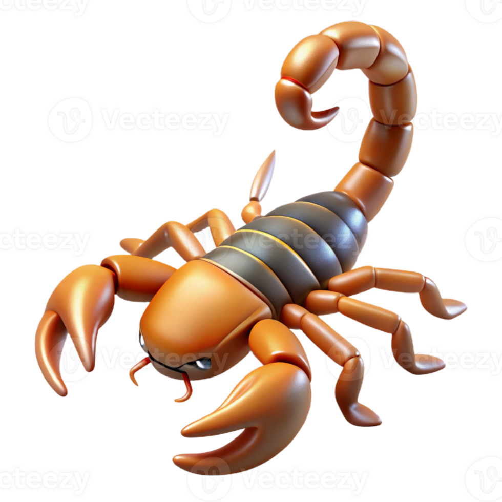 inspired tropical Scorpion, curled tail, stinger raised with Transparent Background genuine png