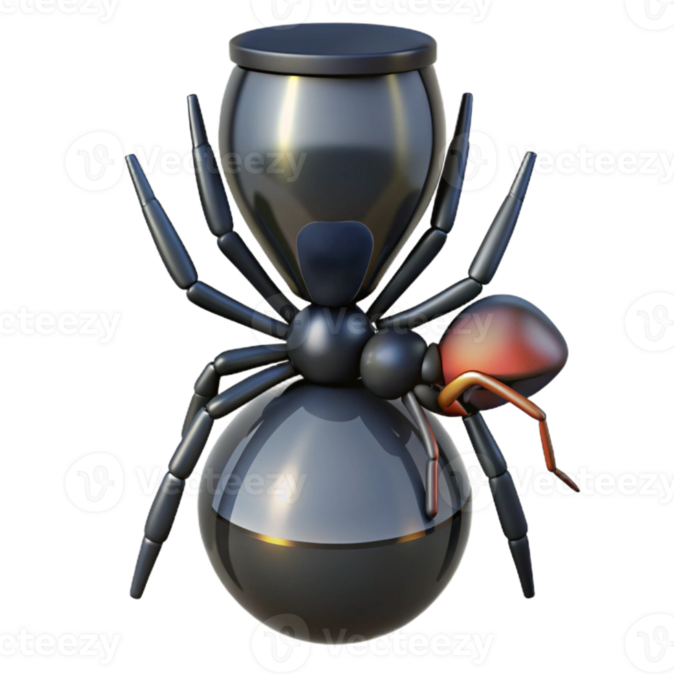nostalgic breathtaking Spider, black widow, hourglass marking with Transparent Background premium png