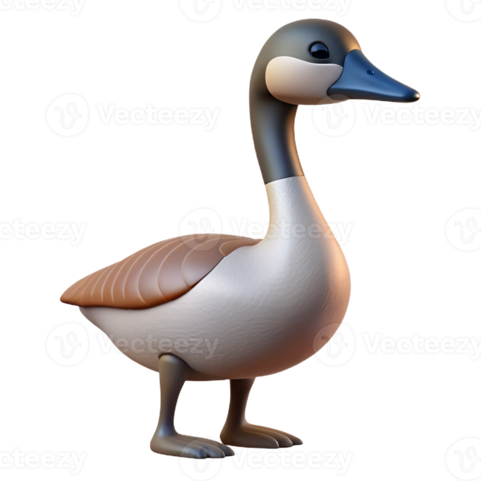 fascinating baroque Goose, Canada goose, long neck with Transparent Background 8K png