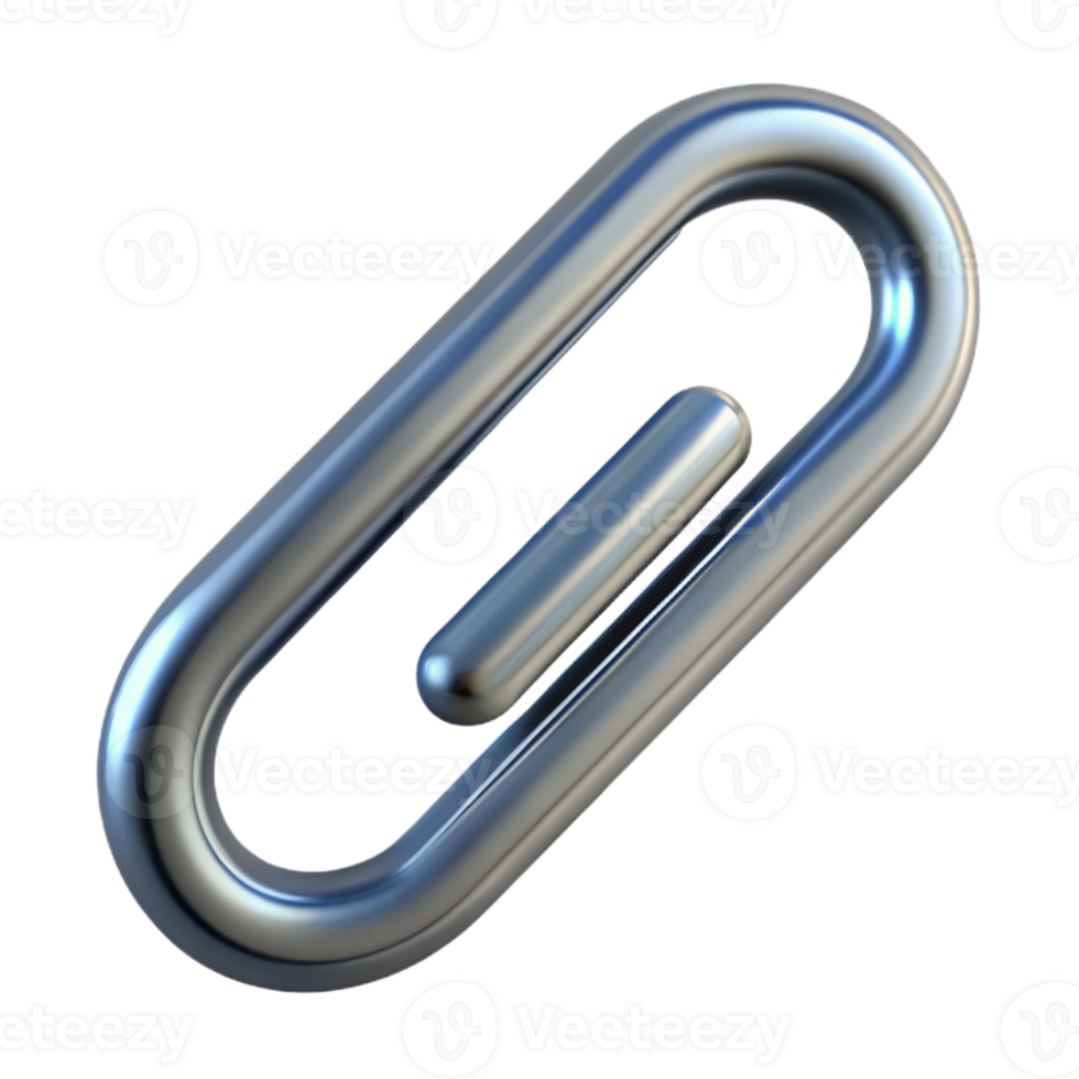captivating intense victorian Concept art style, hyper-specific isolated cutout of a single steel paperclip with Transparent Background genuine png