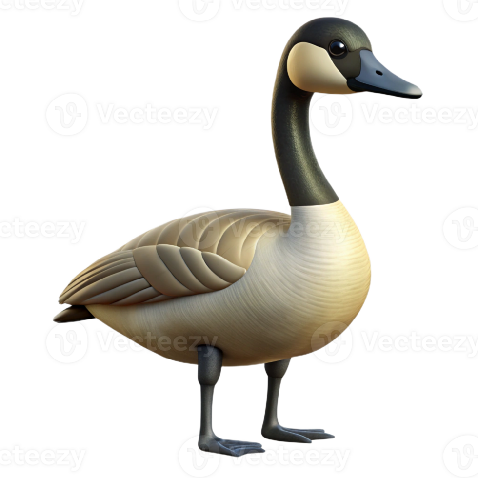 hypnotic rare Goose, Canada goose, long neck with Transparent Background png
