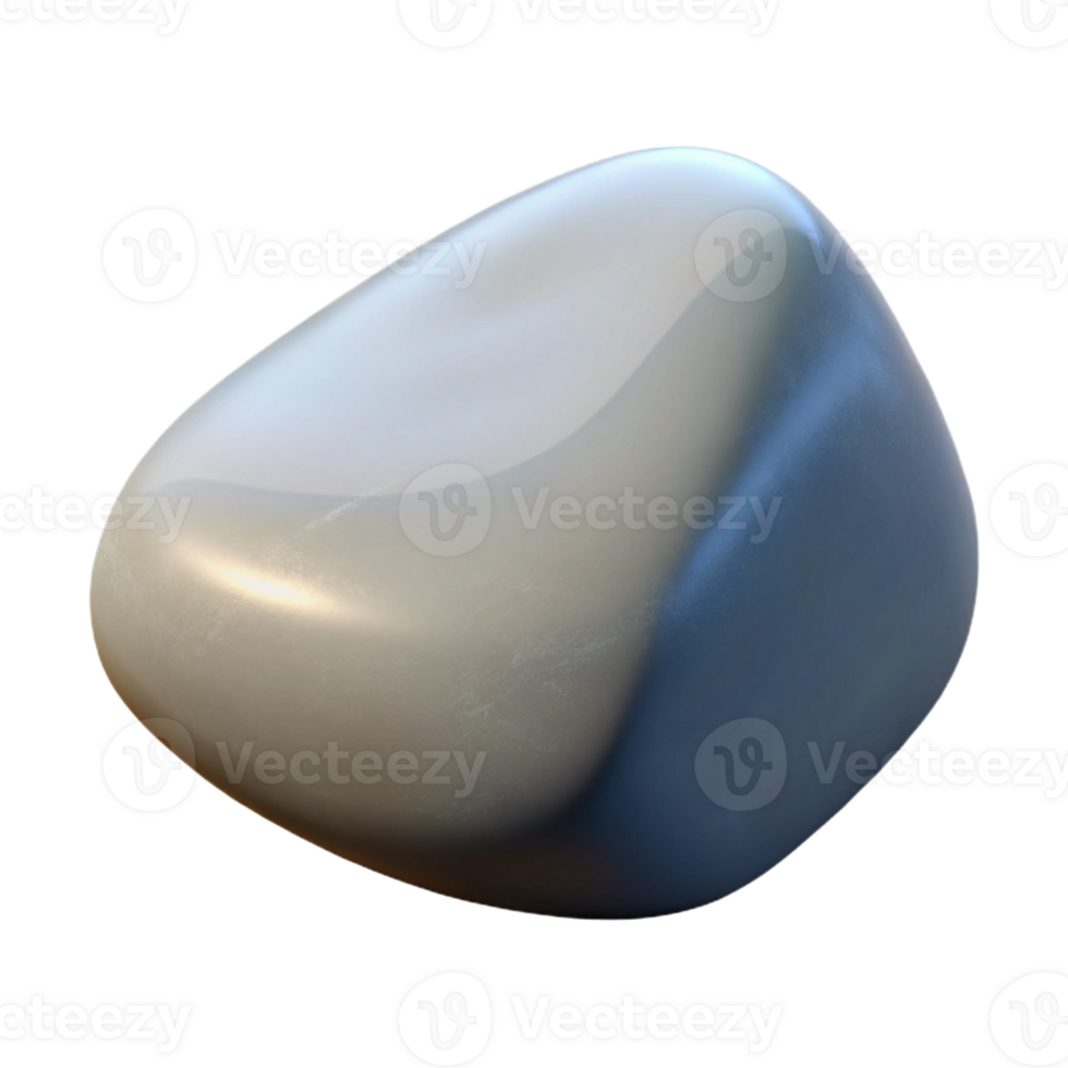 mesmerizing avant-garde Hyper-specific professional render of a single polished river stone Isolated cutout with Transparent Background authentic png