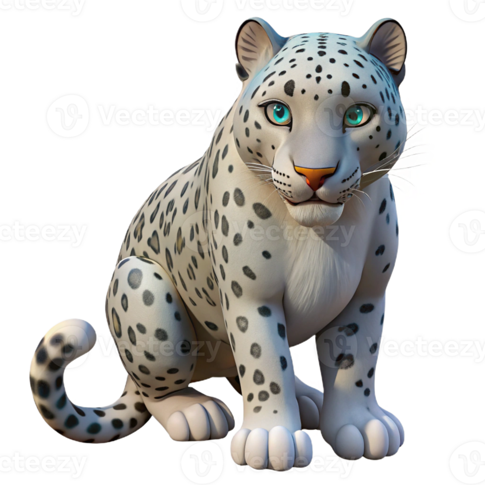 extraordinary exceptional Snow leopard, crouching, with Transparent Background png