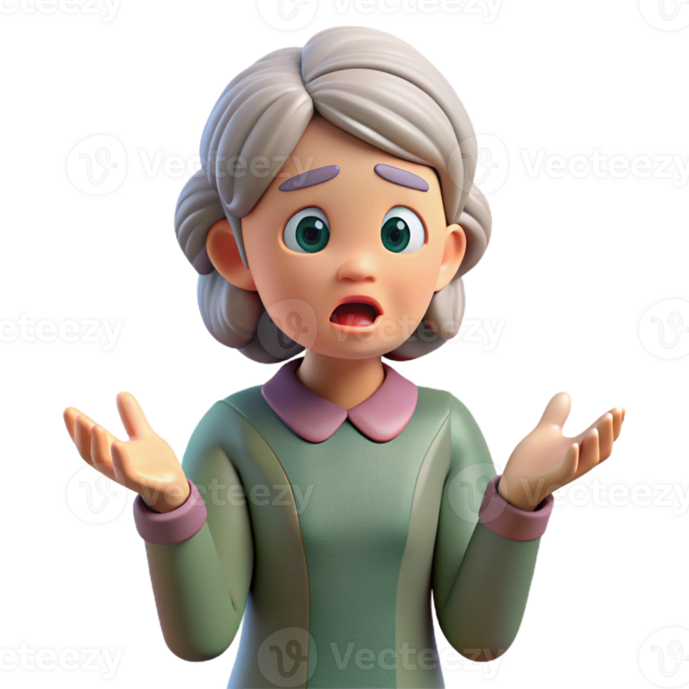 exquisite joyful tropical Confused senior woman with a questioning expression with Transparent Background top-tier png