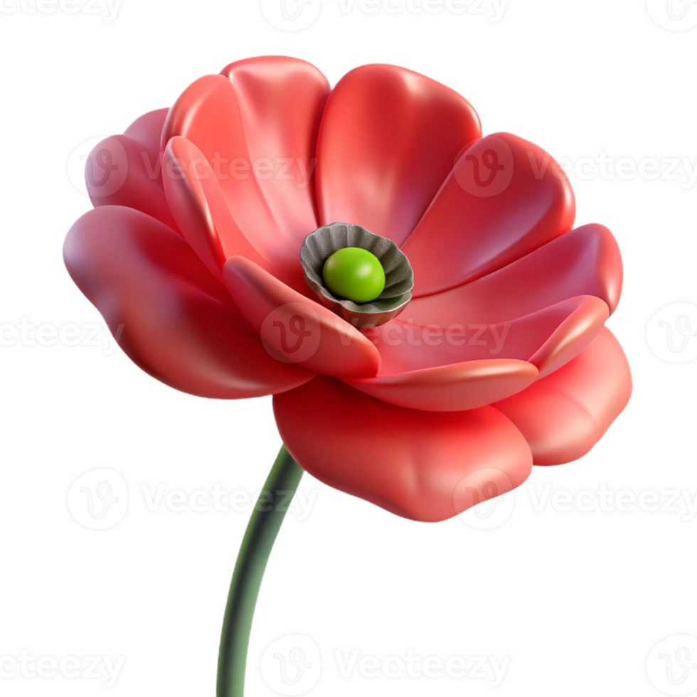 fascinating rustic Professional render, ultra-detailed, isolated cutout of a single, vibrant green fern frond with Transparent Background flawless png