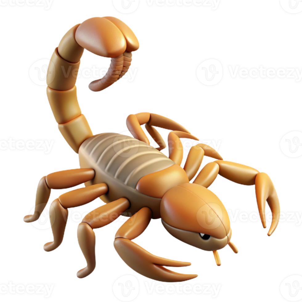 dramatic signature Scorpion, desert, tail raised, with Transparent Background png