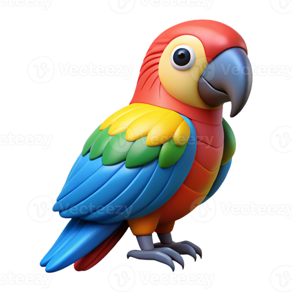 captivating dreamy modern Parrot, macaw, colorful feathers, with Transparent Background high resolution png