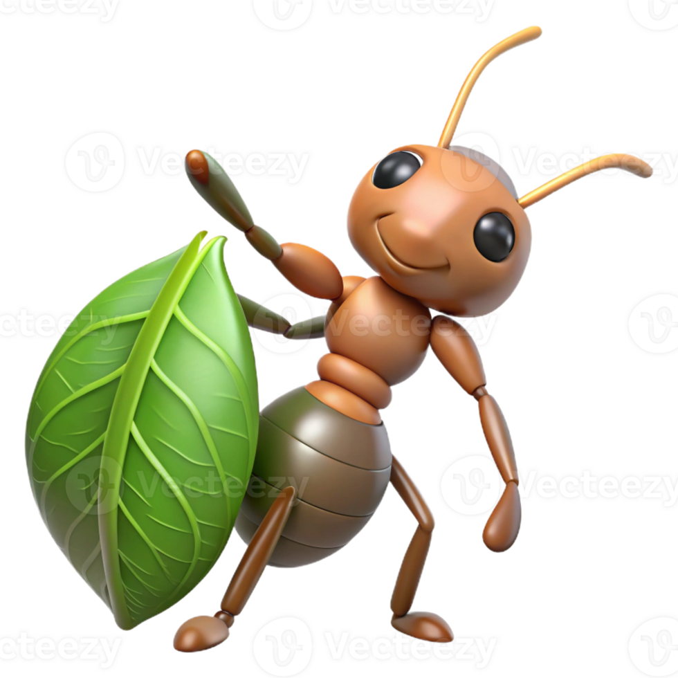 majestic remarkable Ant, worker ant, carrying leaf leaf not visible, with Transparent Background png