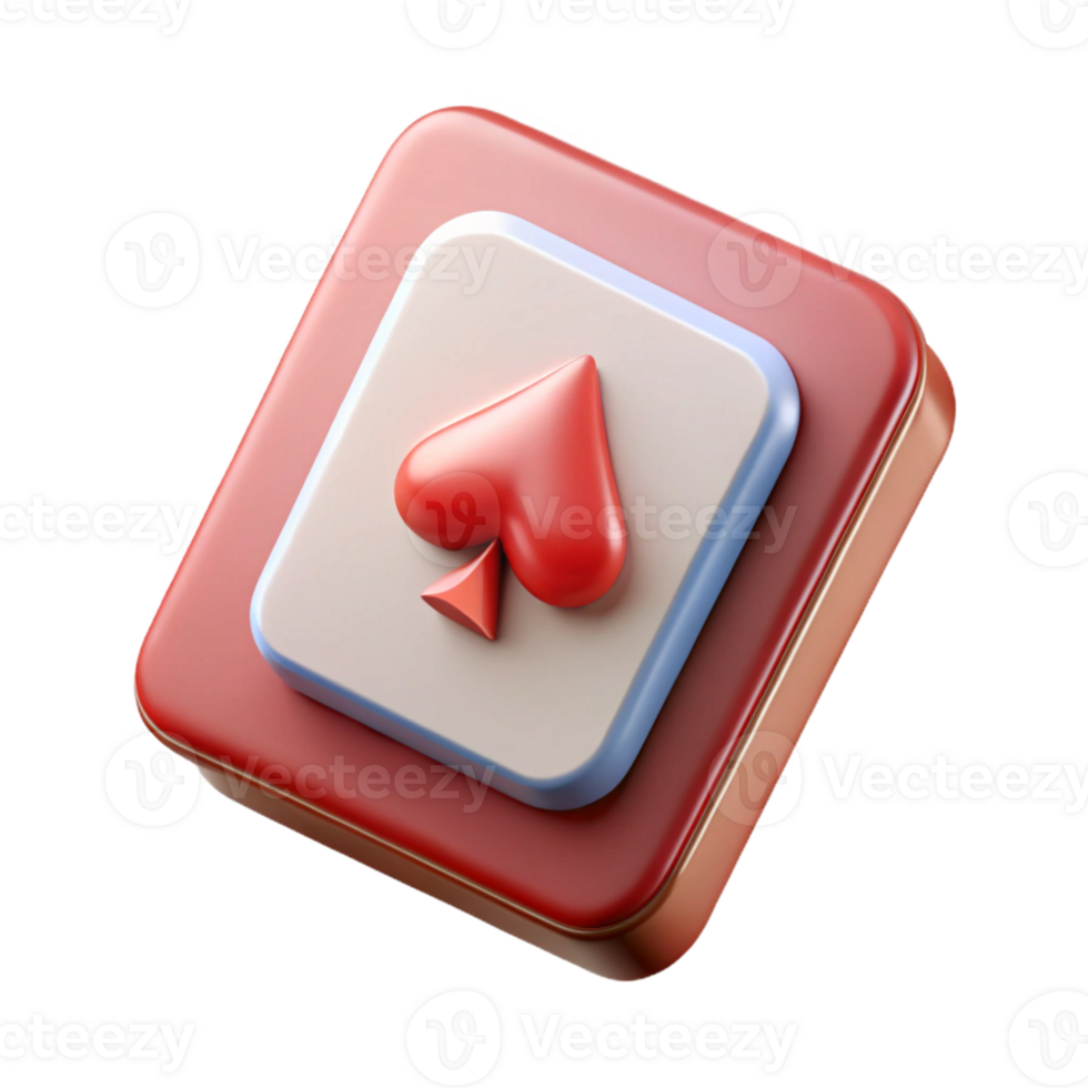intense splendid Playing card, gambling symbol, with Transparent Background studio quality png