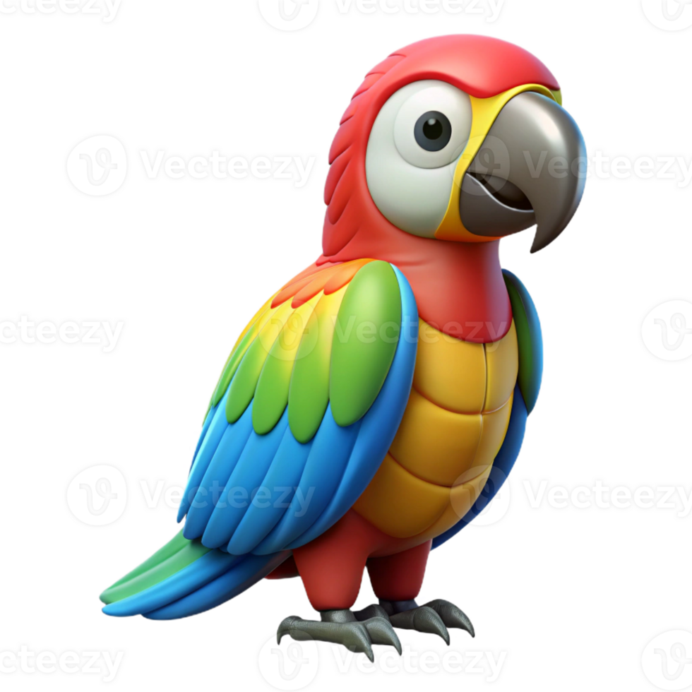 immaculate timeless Parrot, macaw, colorful feathers, with Transparent Background png
