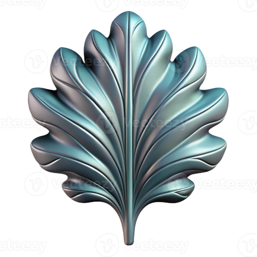 mesmerizing playful avant-garde Ultra-detailed, concept art style isolated cutout of a single Art Nouveau stylized leaf, acanthus, intricate veins, flowing lines, with Transparent Background refined png