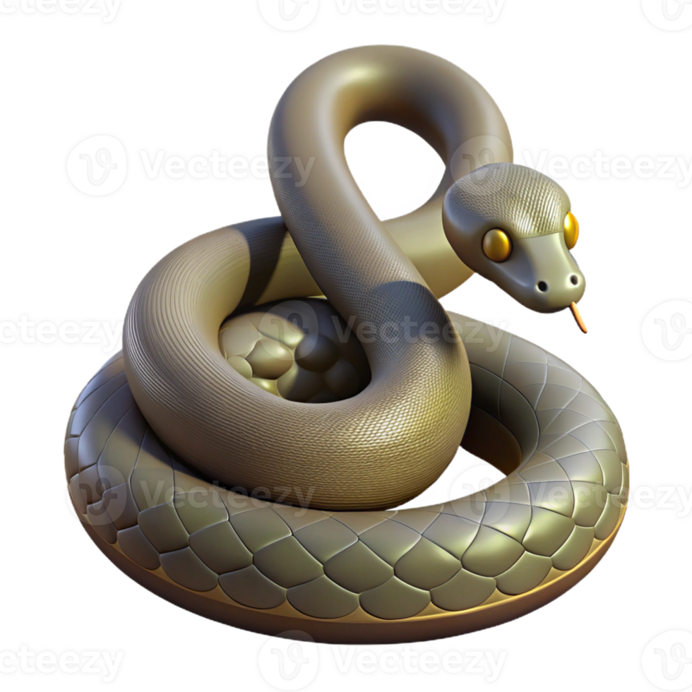 extraordinary energetic bohemian Snake, python, coiled, with Transparent Background sharp png