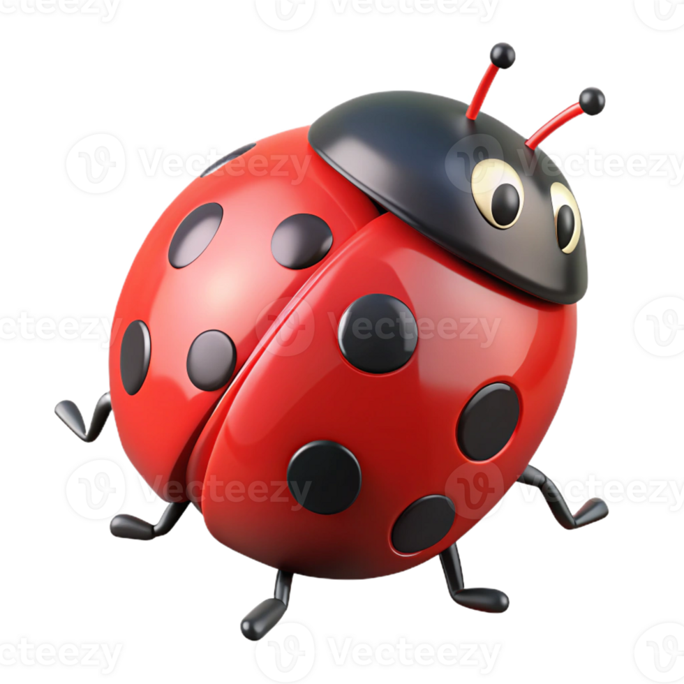 fascinating exceptional Ladybug, red with black spots, with Transparent Background png