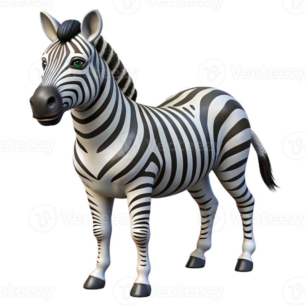mesmerizing nordic Zebra, black and white stripes, grazing no grass visible with Transparent Background impeccable png