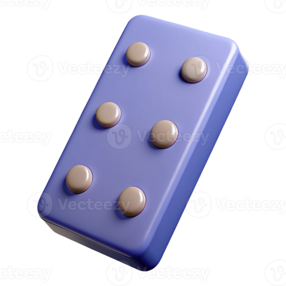 gorgeous urban Hyper-specific professional render of a single domino tile Isolated cutout with Transparent Background fine detail png
