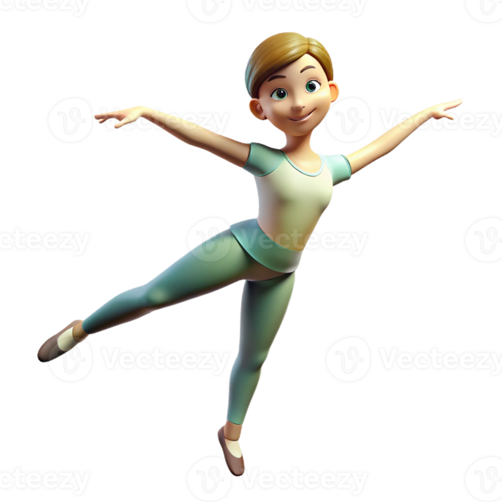 energetic splendid Dancer in ballet attire posing with Transparent Background masterfully captured png