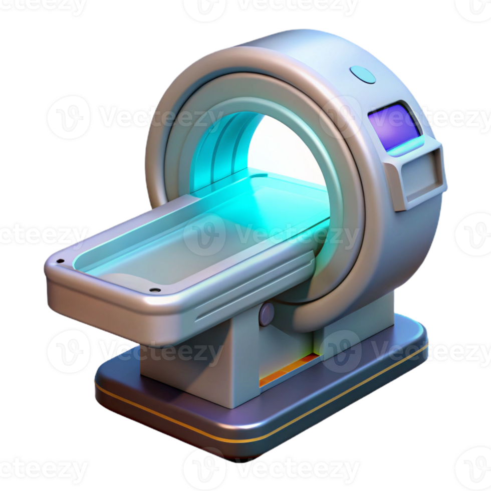 radiant melancholic geometric Advanced medical scanner device with holographic display interface with Transparent Background high resolution png