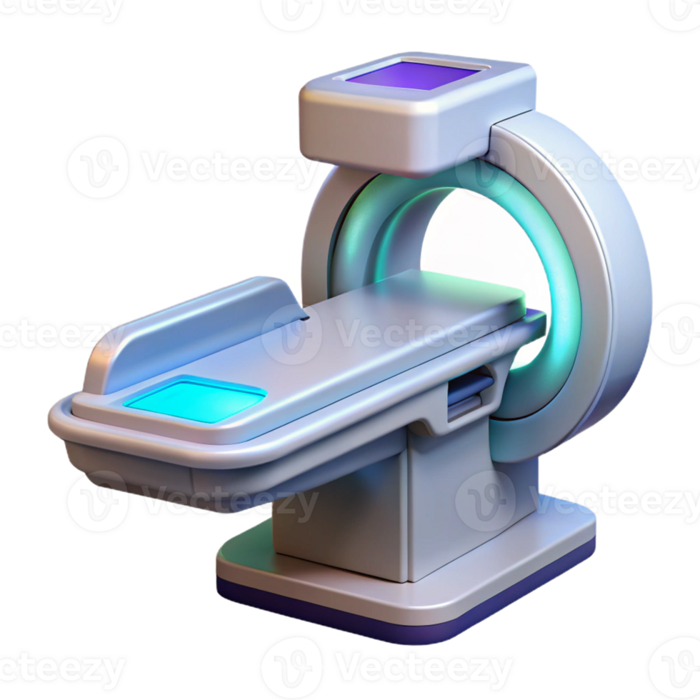 unparalleled surreal Advanced medical scanner device with holographic display interface with Transparent Background 8K png