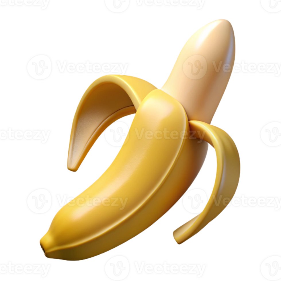 majestic baroque Ripe banana peel partially open with Transparent Background flawless png