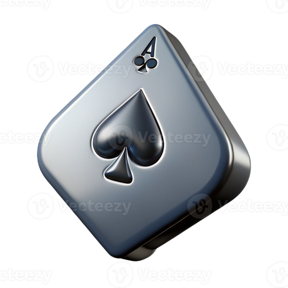 sumptuous dynamic abstract Photorealistic, ultra-detailed isolated cutout of a single playing card Ace of Spades Isolated cutout with Transparent Background fine detail png