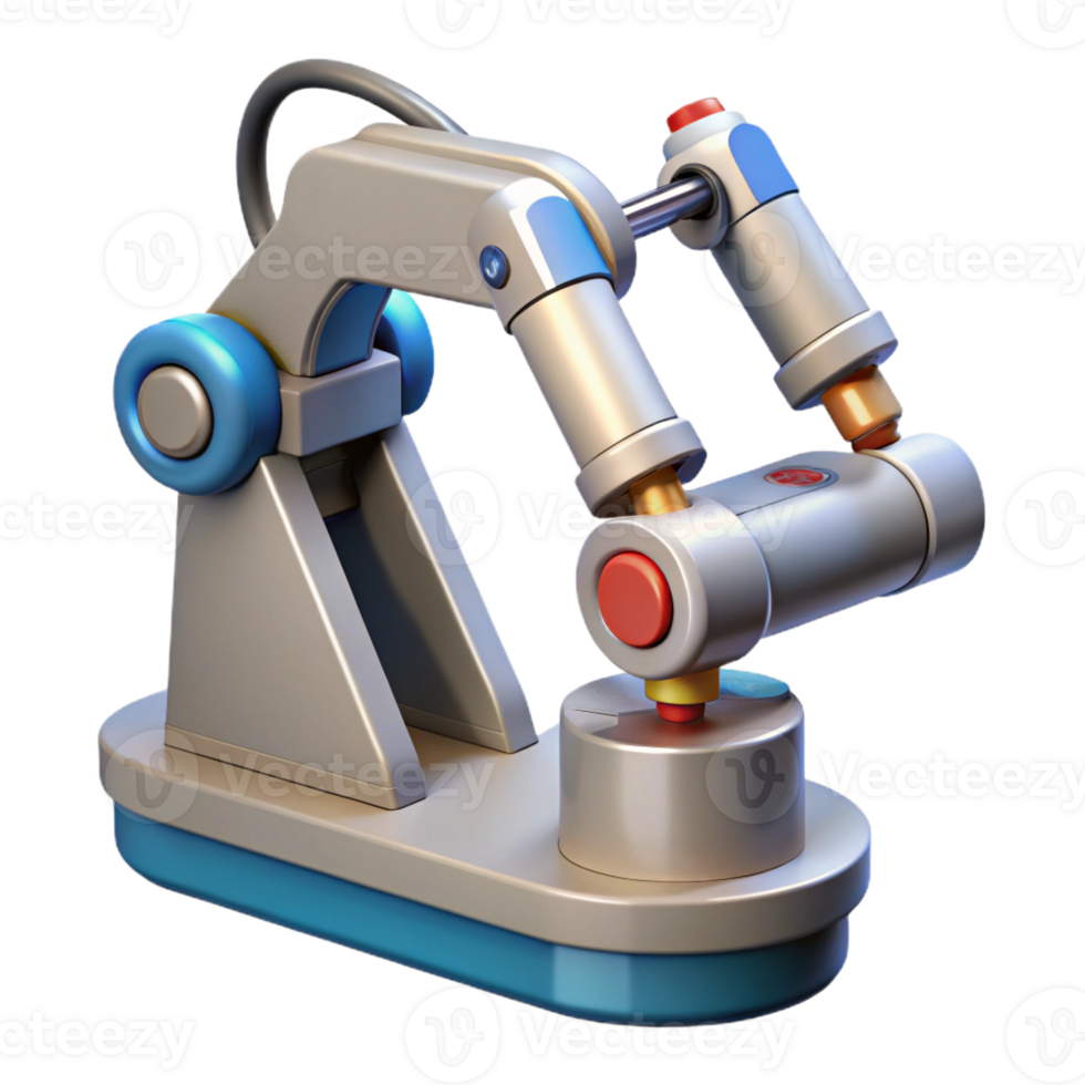joyful majestic Advanced robotic surgery tool with articulated arms and laser scalpel with Transparent Background fine detail png