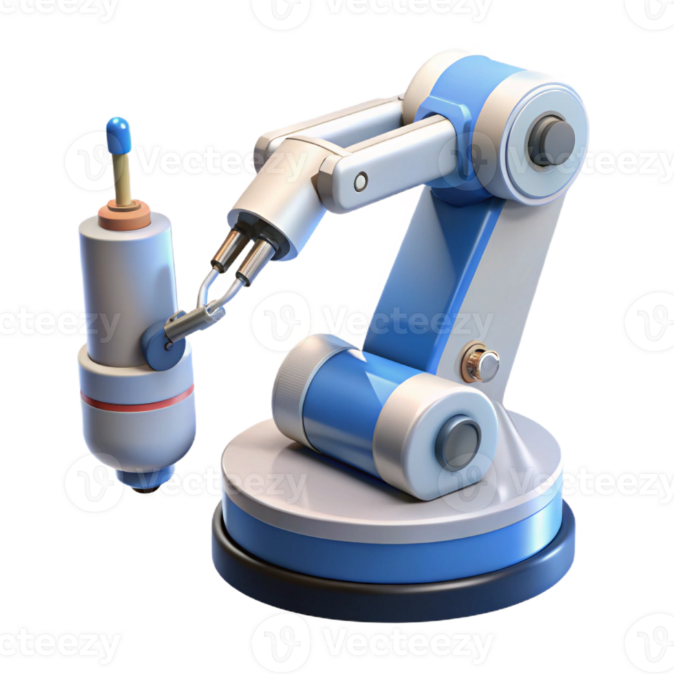 immaculate remarkable Advanced robotic surgery tool with articulated arms and laser scalpel with Transparent Background png