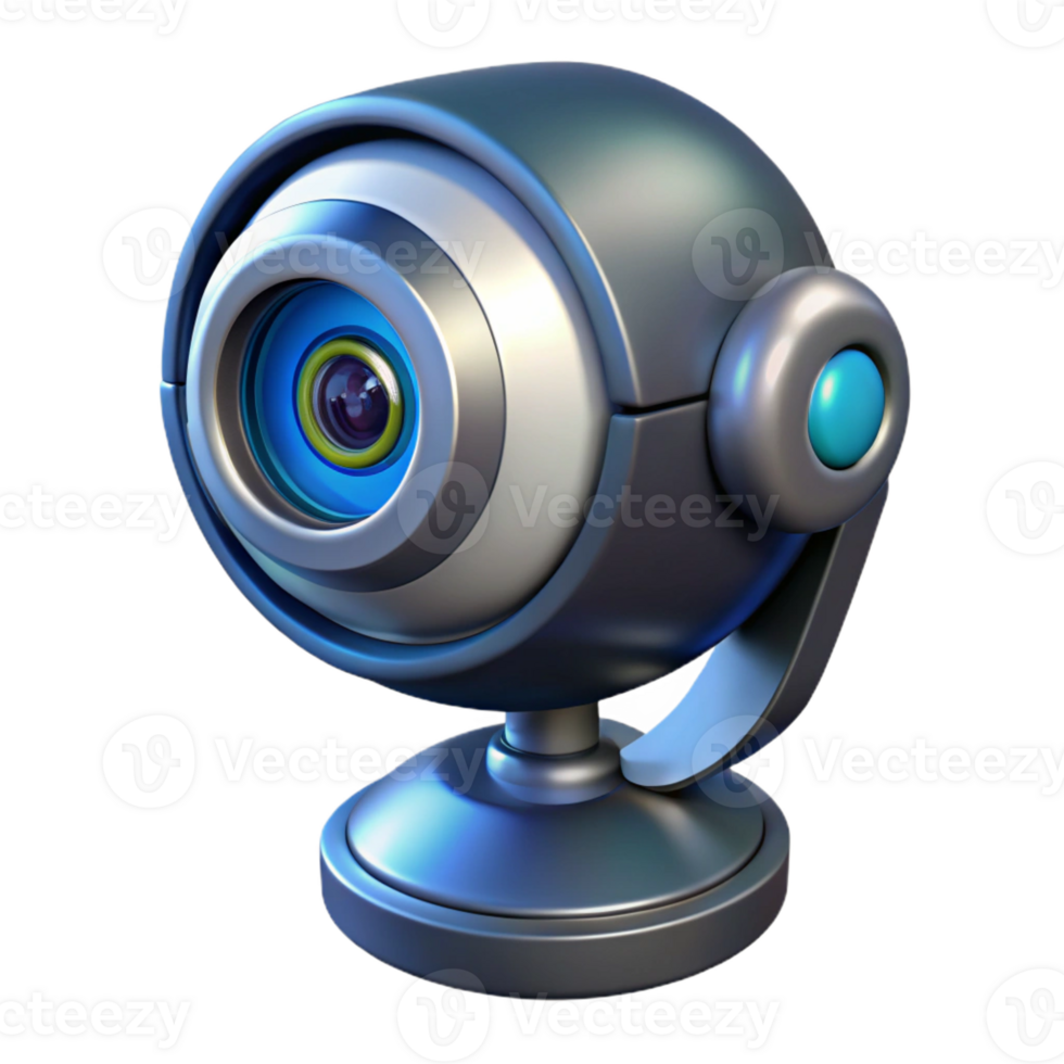 mysterious spectacular Futuristic security camera with rotating lens and motion sensors with Transparent Background museum quality png