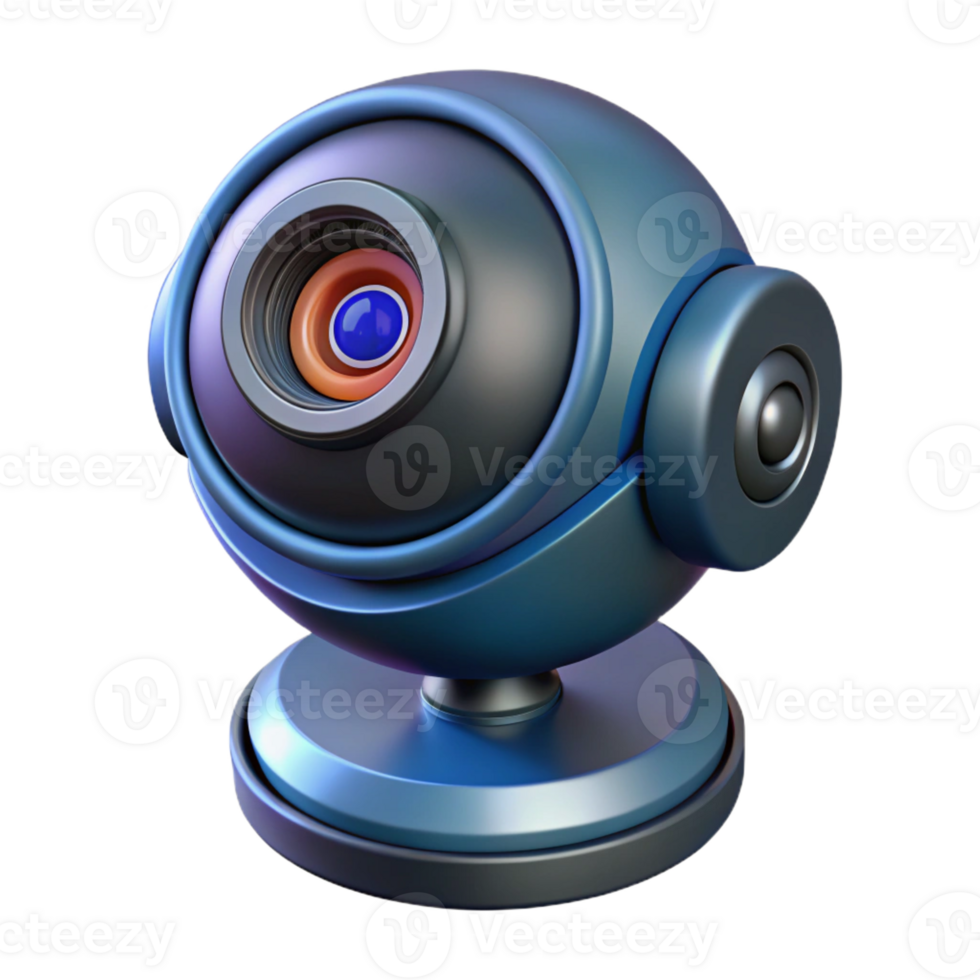 sumptuous calm creative Futuristic security camera with rotating lens and motion sensors with Transparent Background gallery standard png