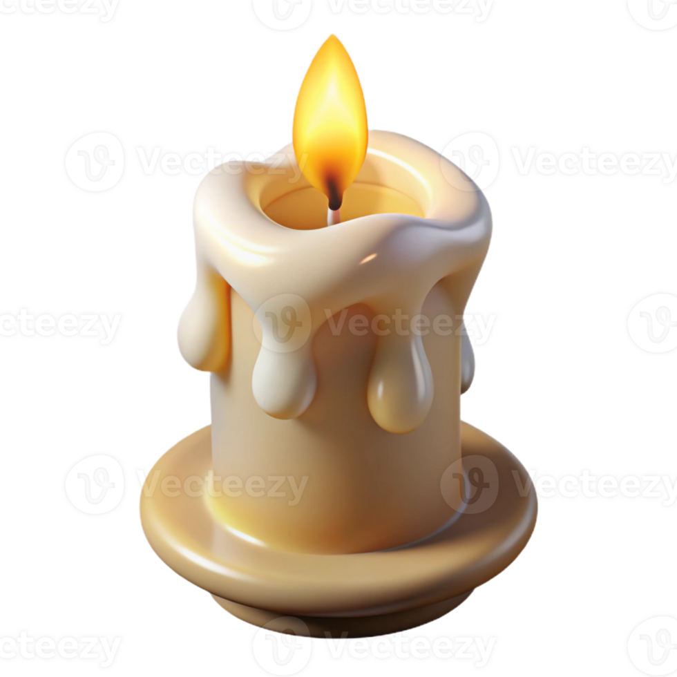 hypnotic unforgettable Hyper-specific, photorealistic render of a single, burning candle made of human bone with Transparent Background png