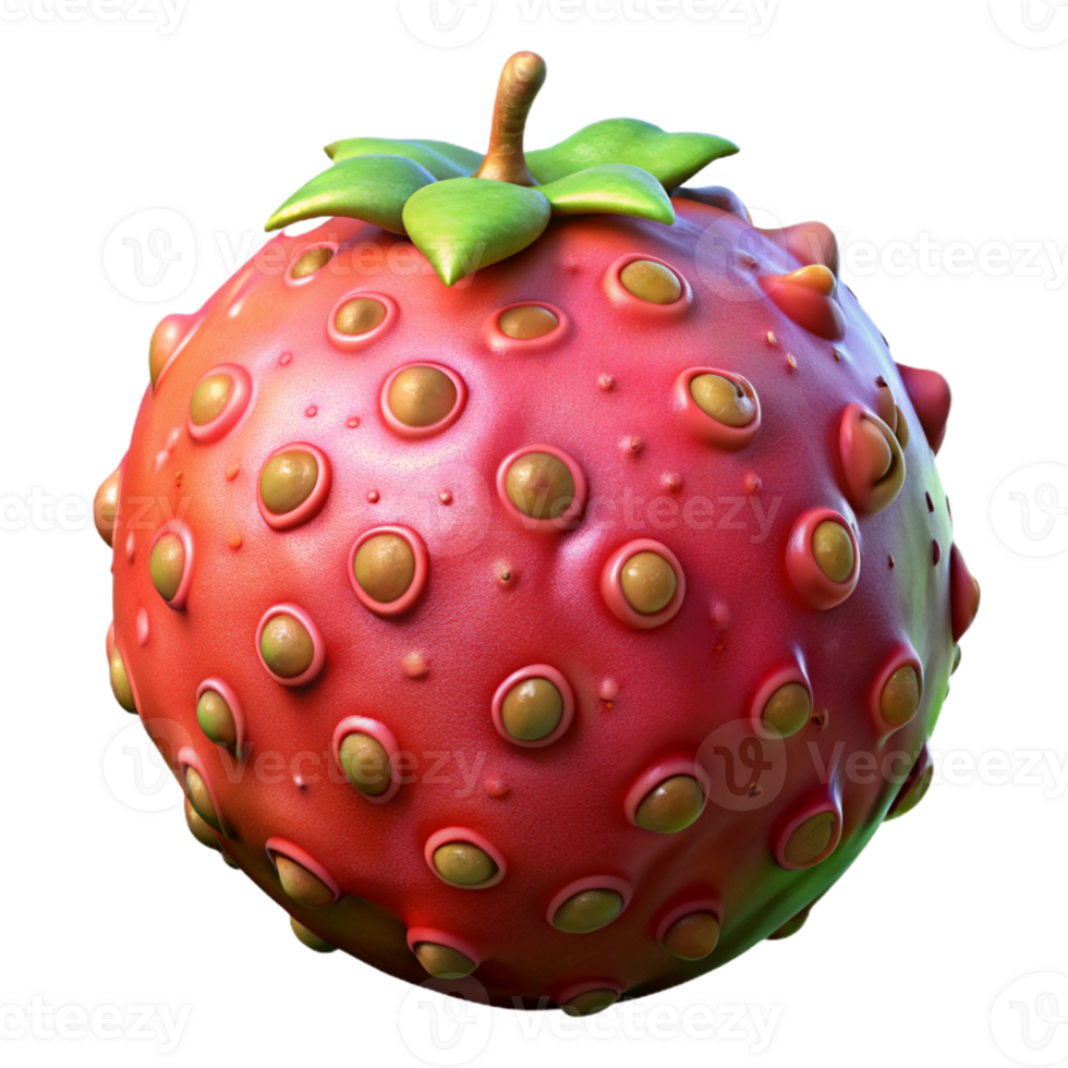 sumptuous playful abstract Alien fruit with strange textures and vibrant colors with Transparent Background ultra HD png