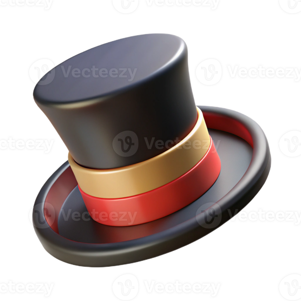 gorgeous rustic Hyper-specific, isolated cutout concept art style render of a vintage top hat with Transparent Background top-tier png
