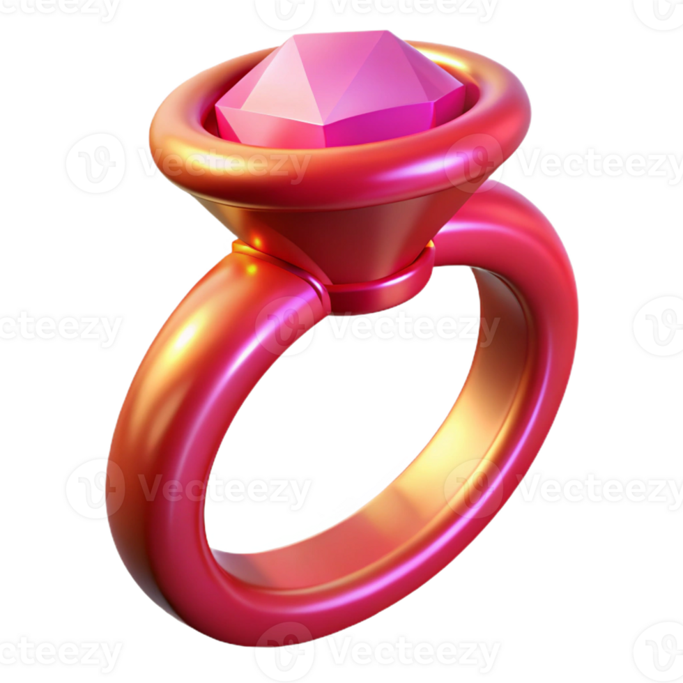 hypnotic industrial A magical ring with a large ruby with Transparent Background luxury png