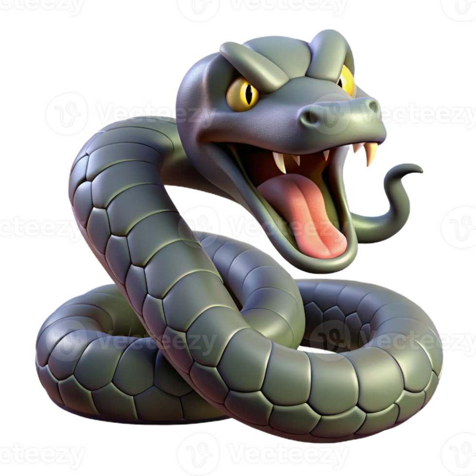 magnificent nordic A coiled viper with fangs bared with Transparent Background professional png