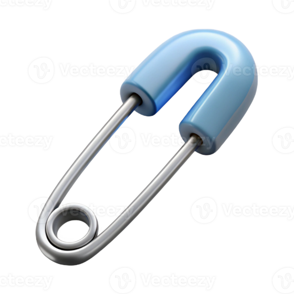 tranquil radiant Photorealistic, ultra-detailed isolated cutout of a single safety pin closed Isolated cutout with Transparent Background impeccable png