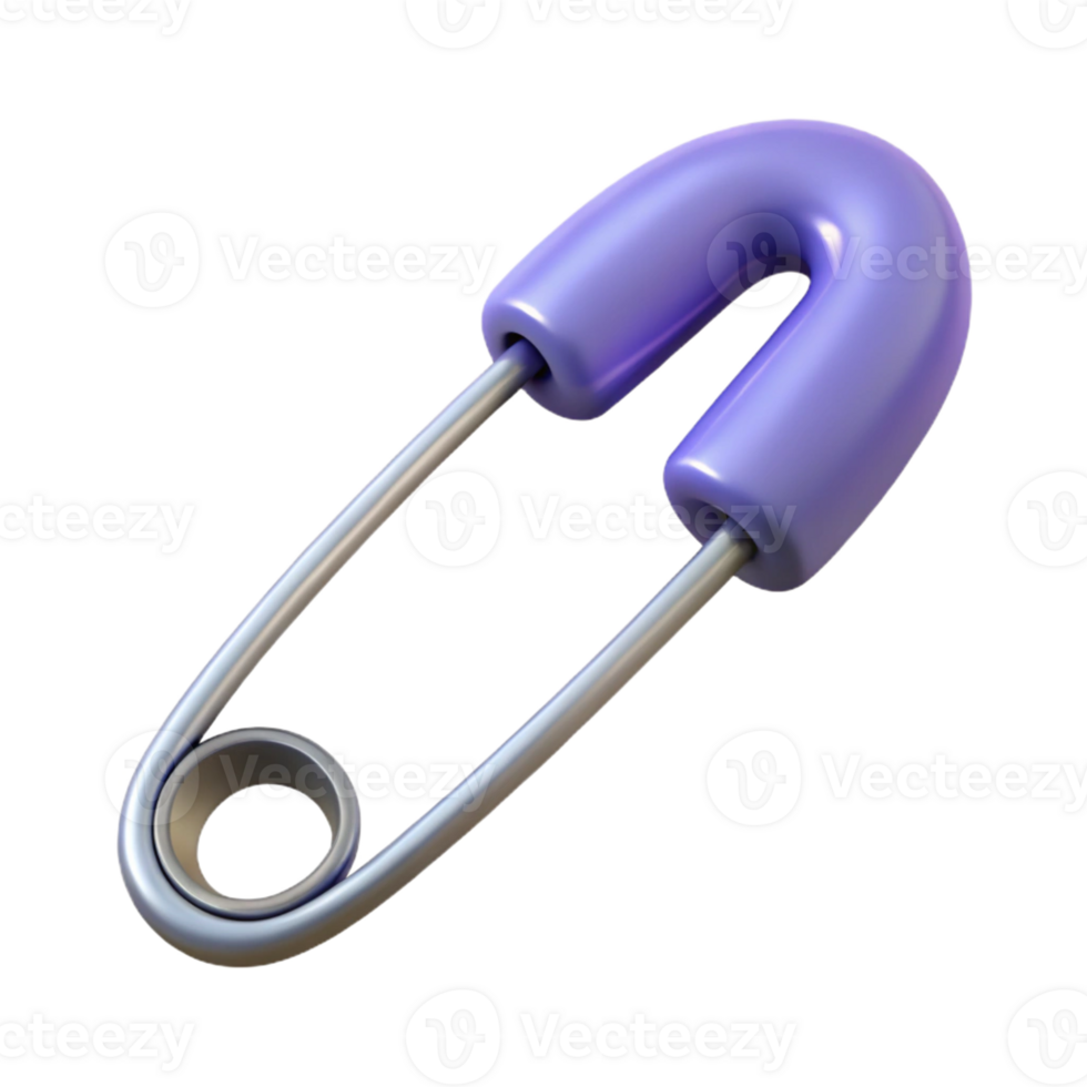 impressive remarkable Photorealistic, ultra-detailed isolated cutout of a single safety pin closed Isolated cutout with Transparent Background png
