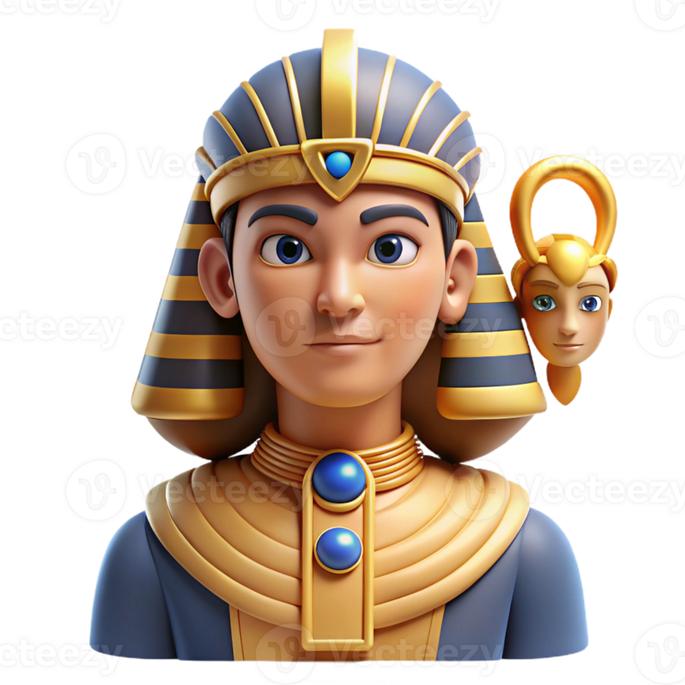 wonderful exemplary Egyptian Gods, group portrait individual portraits, each god separate with Transparent Background png