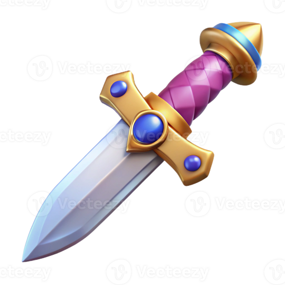 immaculate creative A decorative dagger with a jeweled hilt with Transparent Background gallery standard png